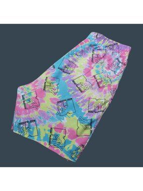 MTV Tie-Dye Shorts M (7-9) Vibrant Multicolor Elastic Waist 2021 Viacom Design
